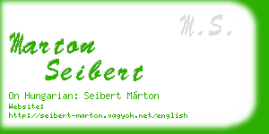 marton seibert business card