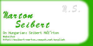 marton seibert business card